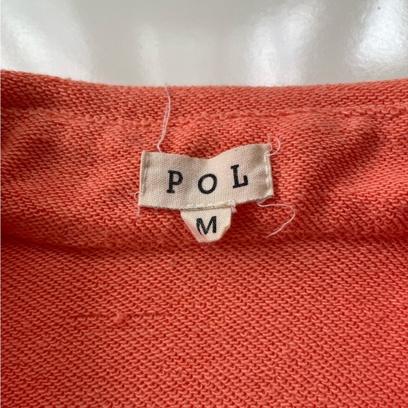 POL Women's Orange Oversized Relaxed Knit Shacked Jacket Size Medium - Picture 4 of 7